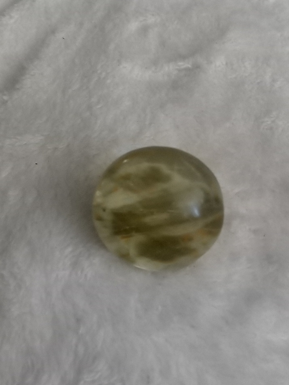 Glass Marble - Olive Green Swirl